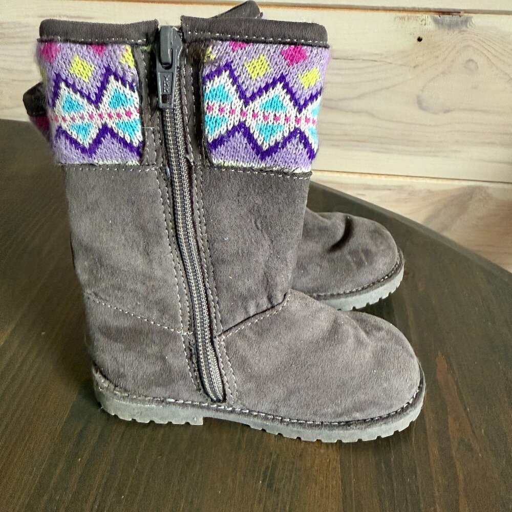 Toddler Girls Sweater Boots Gray cherokee Size 6